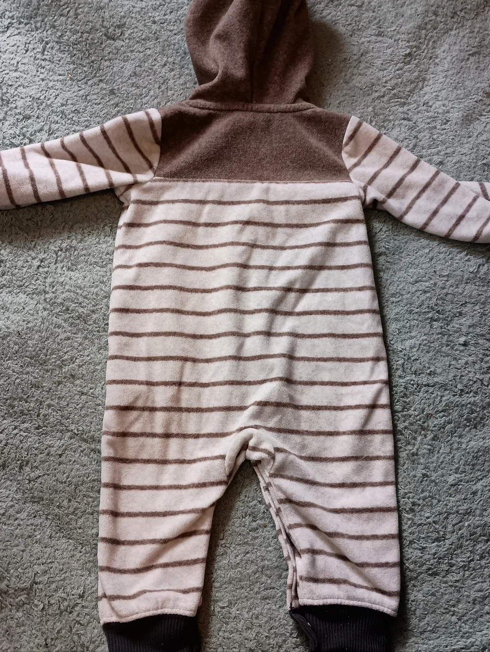 Carter's‎ Fleece Striped Hooded Baby Romper